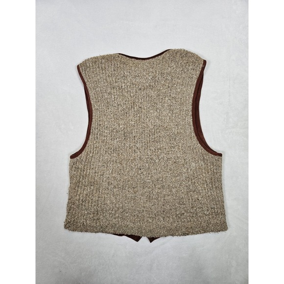 Vtg Territory Ahead 90's Leather Gilet Vest Mens Medium Brown Lining Western - Picture 6 of 10